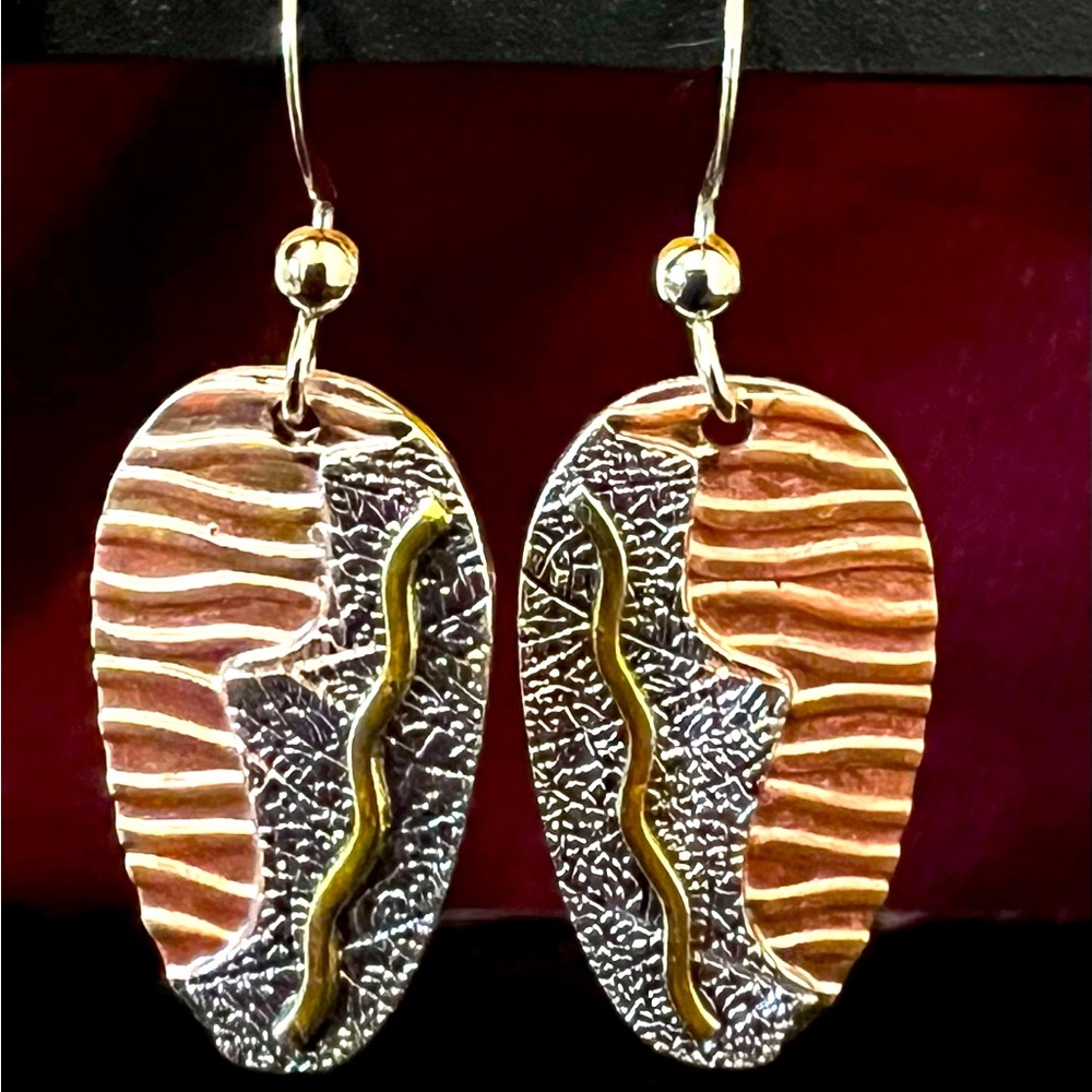 Oval Two-tone Earrings